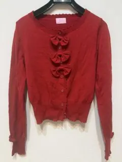 Angelic pretty♡3連リボンカーディガン レッドのサムネイル