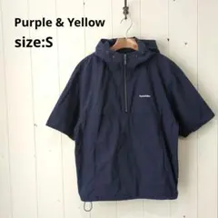 Purple & Yellow アノラック 半袖 フーディー ユニセックス 紺のサムネイル