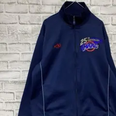 ジャージ　トラックジャケット　ネイビーL ロゴ刺繍819