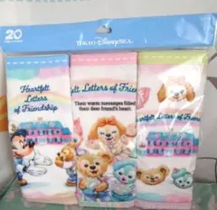 ダッフィー ハートフェルトレターズオブフレンドシップ ミニタオル　３枚