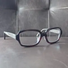 Zoff メガネ スクエア型レンズフレーム ウッドテンプル製 レッドブラウン