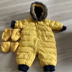 【美品】プチバトー　ダウン　ジャンプスーツ 60 3M PETIT BATEAU