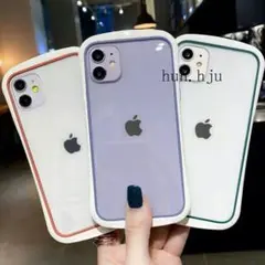 iPhone11pro  ホワイトグリーン 新品 シンプル 大人気 保護ケーF