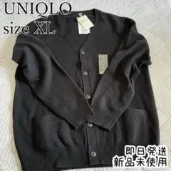 ユニクロ　ラムVネックカーディガン　XL　黒　長袖　秋冬　学生　男女兼用