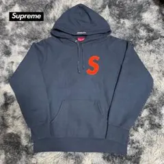 supreme なごみちゃん着用　ネイビー S刺繍 ジップパーカー　sロゴ Supreme Sロゴ S刺繍 ネイビー ジップパーカー Lサイズ - メルカリ