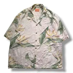 【F2201】TommyBahama　アロハシャツ　サイズXL　ベージュのサムネイル