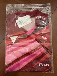 VICTAS 卓球ウェア 赤ピンク ストライプ 新品