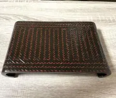 【新品】本巻足花台　小　籃胎漆器　特産高級美術伝統工芸品　福岡・筑後のサムネイル