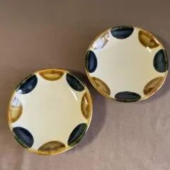 陶眞窯 とうしんがま やちむん 皿 15cm 2枚セット ドット柄のサムネイル