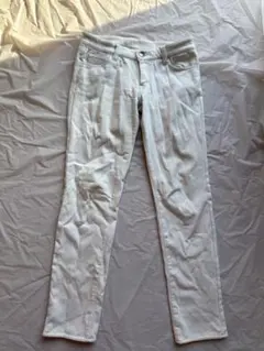 ホワイト スキニーパンツ 裏地付き