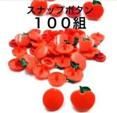 リンゴのスナップボタン　プラスチックスナップボタン　100組