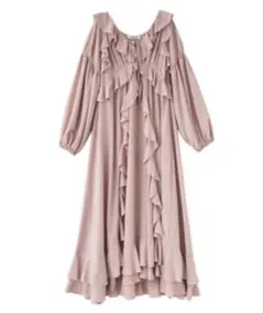 COCODEAL フリルロングワンピース　サイズ2 ピンク（ペチワンピ付き