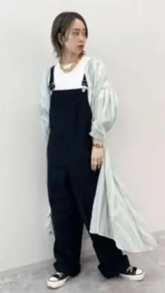 studio clip人気カラー♡ シアーシャツ マルチストライプ ロングシャツ