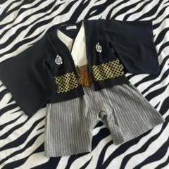 【美品】袴ロンパース 男の子 80 PUFF ２KIDS 黒　着用数時間