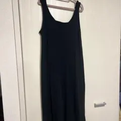 リブ編みキャミワンピース ブラック