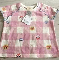 新品⭐︎アンパンマン ドキンちゃん＆コキンちゃん チェック柄 Tシャツ 綿100%