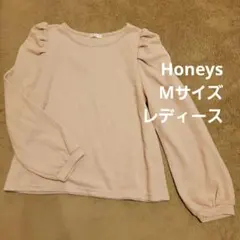 Honeys　Mサイズ　レディース　薄ピンク　カットソー　パワーショルダーのサムネイル