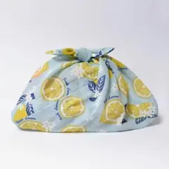 あずま袋＊小さめ・マチ付き〈レモン〉エコバッグ、お弁当袋 ハンドメイド