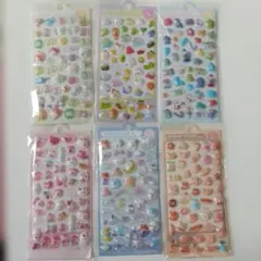 ♡新品♡3D ぷくぷくシール 6枚セット 人気 ボンボンドロップ風シール帳 立体