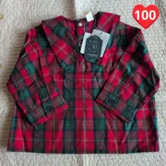新品未使用　cottoli チェック柄 長袖　ブラウス　95