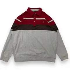 George classics ポロシャツ 古着 メンズ XL マルチ グレー