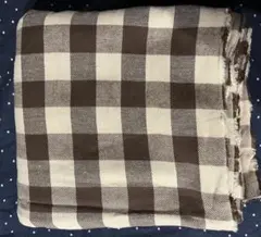 C&S オリジナルリバーシブルツイル　ブラウンチェック約幅1.1m×2m