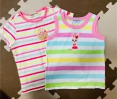 ミキハウス Tシャツ ノースリーブ　２枚セット　80