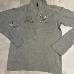 ARMANI EXCHANGE ハーフジップ 長袖ニット グレー Lのサムネイル