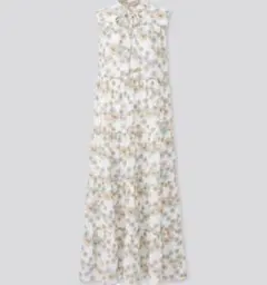 UNIQLO 花柄 ノースリーブ マキシワンピース