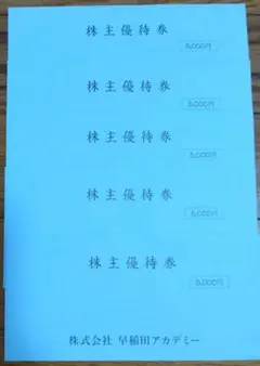 早稲田アカデミー 株主優待券　25000円分