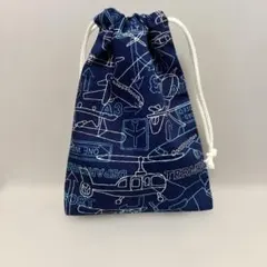 コップ袋　15×20 (No25) 飛行機柄