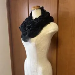 【未使用】羽織れるおしゃれスヌード ブラック/黒