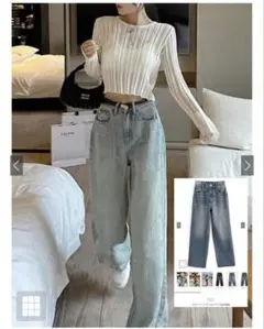 ストレートデニムパンツ