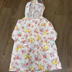 【ミキハウス】子ども用レインコート サイズSS ピンク花柄