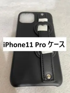 【C1642】iPhone11 Pro ケース カバー ベルト付 ブラック