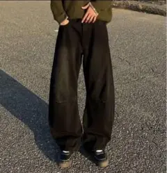 yolo　バルーンデニムパンツ　ブラック　L