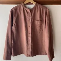 ＭＵＪＩ　フランネルスタンドカラーシャツ　Sサイズ