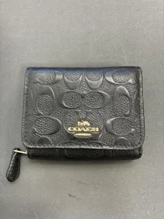 COACH ブラックレザー 三つ折り財布
