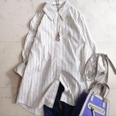 極美品♪25SS セオリーリュクス ストライプ コットンブラウスのサムネイル