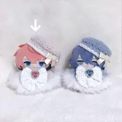 【薄ピンク】にじぱぺっと 10cm ぬい服 ベレー帽&ケープセット