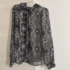 EMODA シースルー白黒パターン長袖シャツ