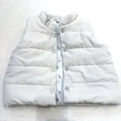 シンプルフリー　アイボリー　 ベビーベスト 80cm 花柄裏地