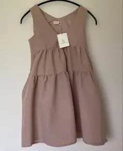 【新品未使用】ジャンパースカート ワンピース ピンクベージュ 120cm