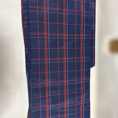 ネイビーとレッドのチェック柄着物