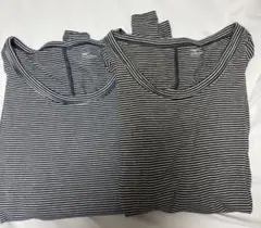 Gap MAXIMUM HEAT ストライプ長袖Tシャツ 2枚セットS、M