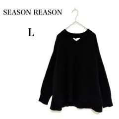 SEASON REASON Vネックニット 長袖 Aライン シンプル 上品