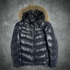 Y2K 00s ダウンジャケット 3L 紺 ファー フード お兄系 ギャル男