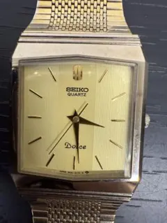 ★昭和レトロ不動品★SEIKO Dolce クォーツ 腕時計 メンズ ゴールド