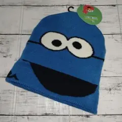 新品☆SESAMI STREET☆クッキーモンスター フェイスニット帽