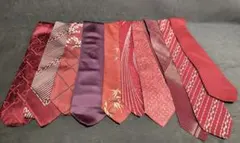 ネクタイガチャ 10本セット レッド・ボルドー系 まとめ売り 福袋